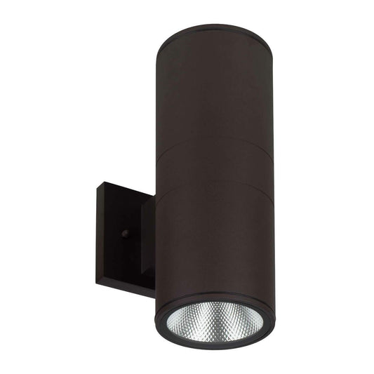 30 Watt LED Sconce Cylinder - 2400 Lumens - Color Selectable 30K/40K/50K - 120V - Bronze Finish - Dimmable Up/Down Light