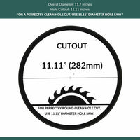 12 Inch Edge Lit Recessed LED Downlight - 24 Watt- 1800 Lumens - Color Selectable 27K/30K/35K/40K/50K - 120V - Dimmable - Recessed Can Not Required