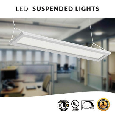LED Suspended Panel Up/Down Light - 40 Watt - 4200(2100 Up - 2100 Down) Lumens - Color Selectable 35K/40K/50K - 120-277V - With Suspension Hanging Kit