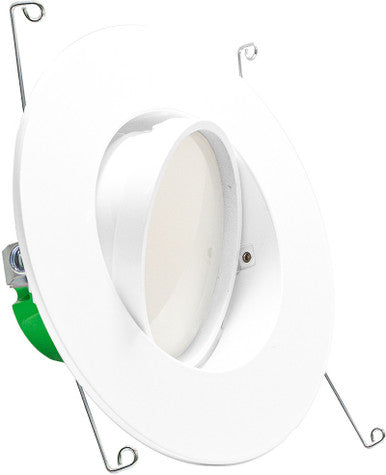 6 Inch LED Eyeball Downlight - 11 Watt - 900 Lumens - Color Selectable 27K/30K/35K/40K/50K - 120V - Recessed Can Required - Triac Dimmable