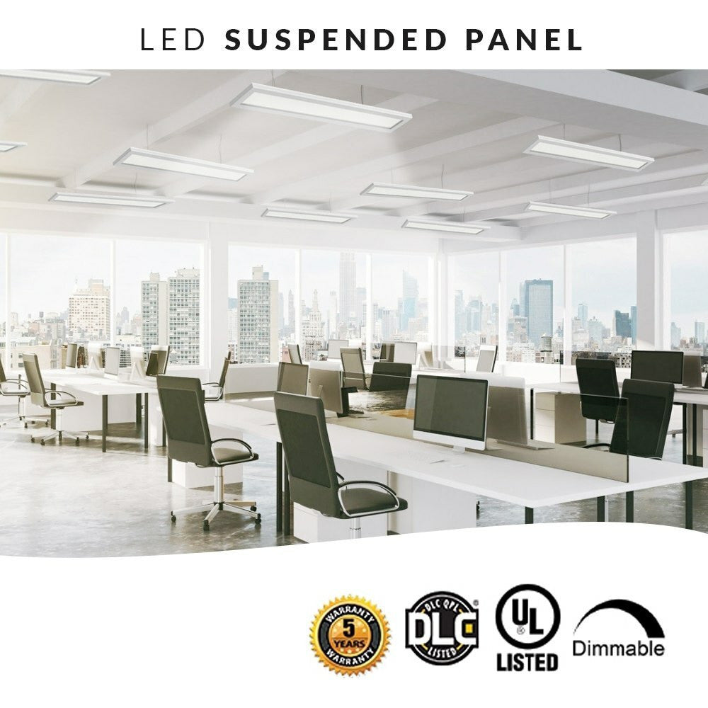 LED Suspended Panel Up/Down Light - 40 Watt - 4200(2100 Up - 2100 Down) Lumens - Color Selectable 35K/40K/50K - 120-277V - With Suspension Hanging Kit