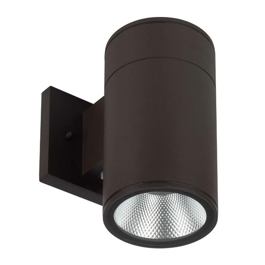 15 Watt LED Sconce Cylinder - 1200 Lumens - Color Selectable 30K/40K/50K - 120V - Bronze Finish - Dimmable Down Light