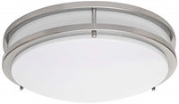 14 Inch LED Designer Flush Mount - 20 Watt - 1500 Lumens - Color Selectable 27K/30K/35K/40K/50K - 120V - Dimmable - Brushed Nickel