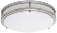 12 Inch LED Designer Flush Mount - 15 Watt - 1200 Lumens - Color Selectable 27K/30K/35K/40K/50K - 120V - Dimmable - Brushed Nickel
