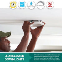 6 Inch Recessed Can Retrofit - 13 Watt - 950 Lumens - Color Selectable 27K/30K/35K/40K/50K - 120V - Recessed Can Required - Dimmable