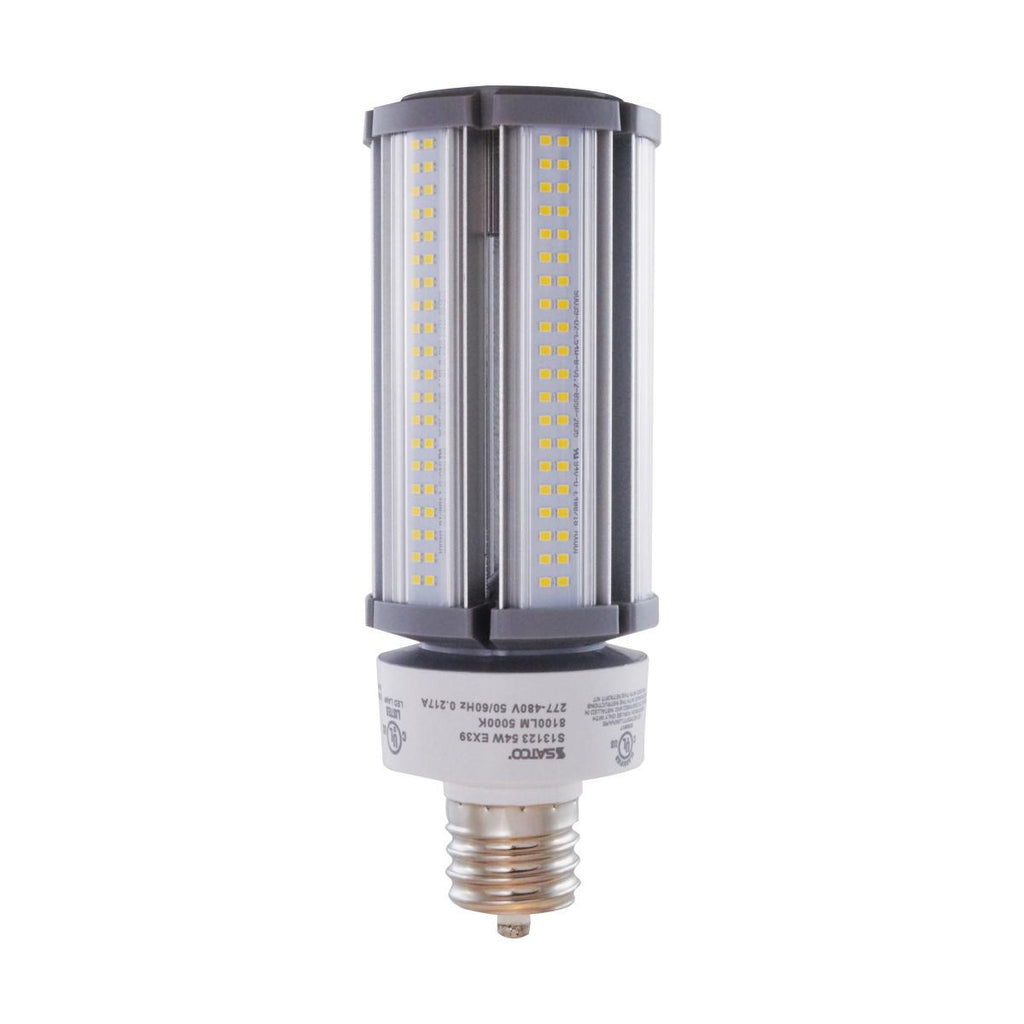 54 Watt LED Corn Bulb - Metal Halide Retrofit -8100 Lumens - 5000K Daylight - 277-480 Volts - E39 Mogul Base - Ballast Bypass