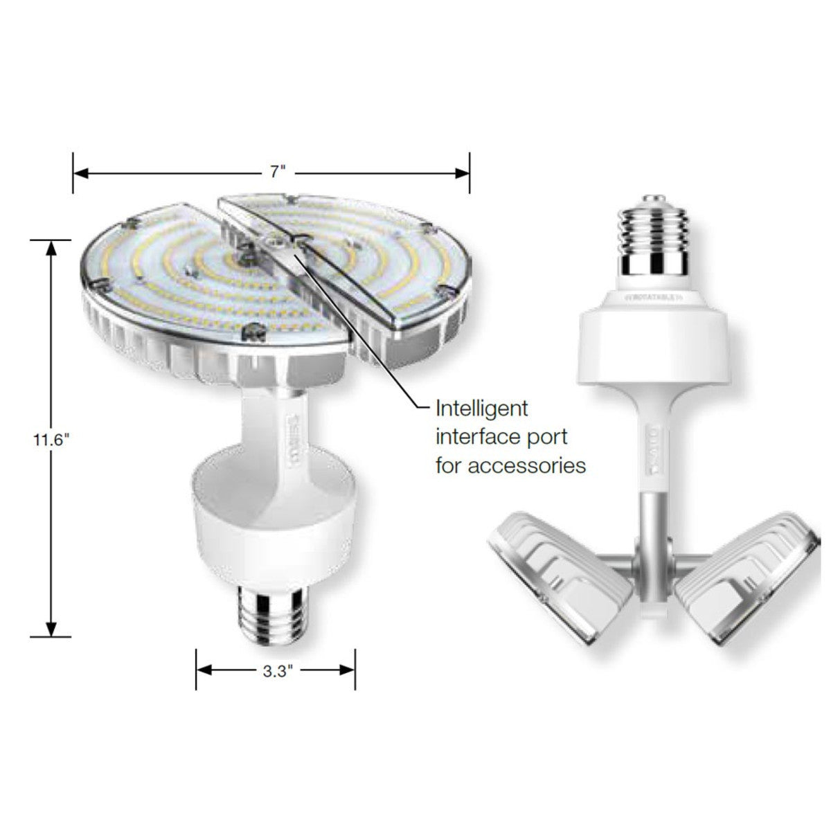 70 Watt LED Adjustable Corn Bulb - Metal Halide Replacement -10500 Lumens - 2700K Warm White - 120-277V - E39 Mogul Base - Ballast Bypass