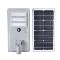 LED Solar Street Light - 80 Watt - 8000 Lumens - 5000K Daylight - Slipfitter Mount - with Motion Sensor - White Finish