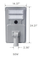 LED Solar Dusk to Dawn Light - 50 Watt - 5000 Lumens - 5000K Daylight - Slipfitter Mount - with Motion Sensor