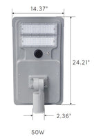 LED Solar Dusk to Dawn Light - 50 Watt - 5000 Lumens - 5000K Daylight - Slipfitter Mount - with Motion Sensor
