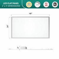 2x4 LED Flat Panel - 45 Watt - 4950 Lumens - 35K/40K/50K Color Selectable - 120-277V - Dimmable - With Emergency Battery Back-Up