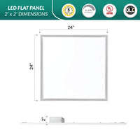 2x2 LED Flat Panel - 30/25/20 Watt Selectable - 4400 Max Lumens - 35K/40K/50K Color Selectable - 120-277V - Dimmable - With Surface Mount Kit