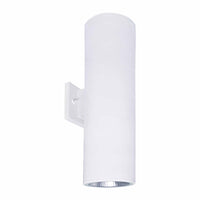 6 Inch LED Cylinder Sconce - Watt Selectable 24W/32W/40W - 3200 Max Lumens - Color Selectable 30K/40K/50K - 120-277V - White Finish - Dimmable Up/Down Light - With Photocell