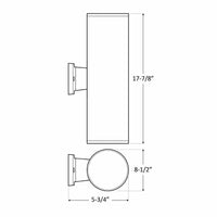 6 Inch LED Cylinder Sconce - Watt Selectable 24W/32W/40W - 3200 Max Lumens - Color Selectable 30K/40K/50K - 120-277V - Black Finish - Dimmable Up/Down Light - With Photocell