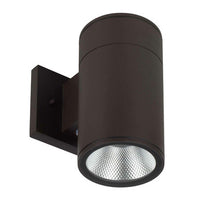 6 Watt LED Sconce Cylinder - 400 Lumens - Color Selectable 30K/40K/50K - 120V - Bronze Finish - Dimmable Down Light
