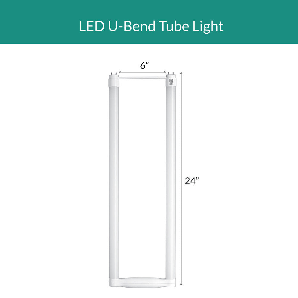 LED T8 - U-Shape Retrofit Bulb - 2 Foot - 13 Watt - 2000 Lumens - 3000K Soft White - Electronic T8 Ballast Compatible & Bypass Ballast
