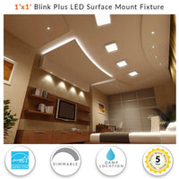 LED 1ft.x1ft. Surface Mounted Blink Ceiling Light - 18 Watt - 1600 Lumens - 4000K Cool White - 120-277V - Dimmable