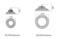 200 Watt UFO LED High Bay Light - 32000 Lumens - 5000K Daylight - 120-277V - Black Finish