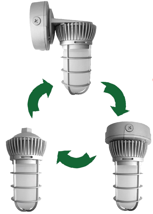 LED Universal Mount Vapor Tight - 12 Watt - 900 Lumens - 3000K Soft White - 120-277V - Gray Finish - Ceiling, Wall or Conduit Mount