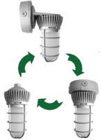 LED Universal Mount Vapor Tight - 12 Watt - 900 Lumens - 5000K Daylight - 120-277V - Gray Finish - Ceiling, Wall or Conduit Mount