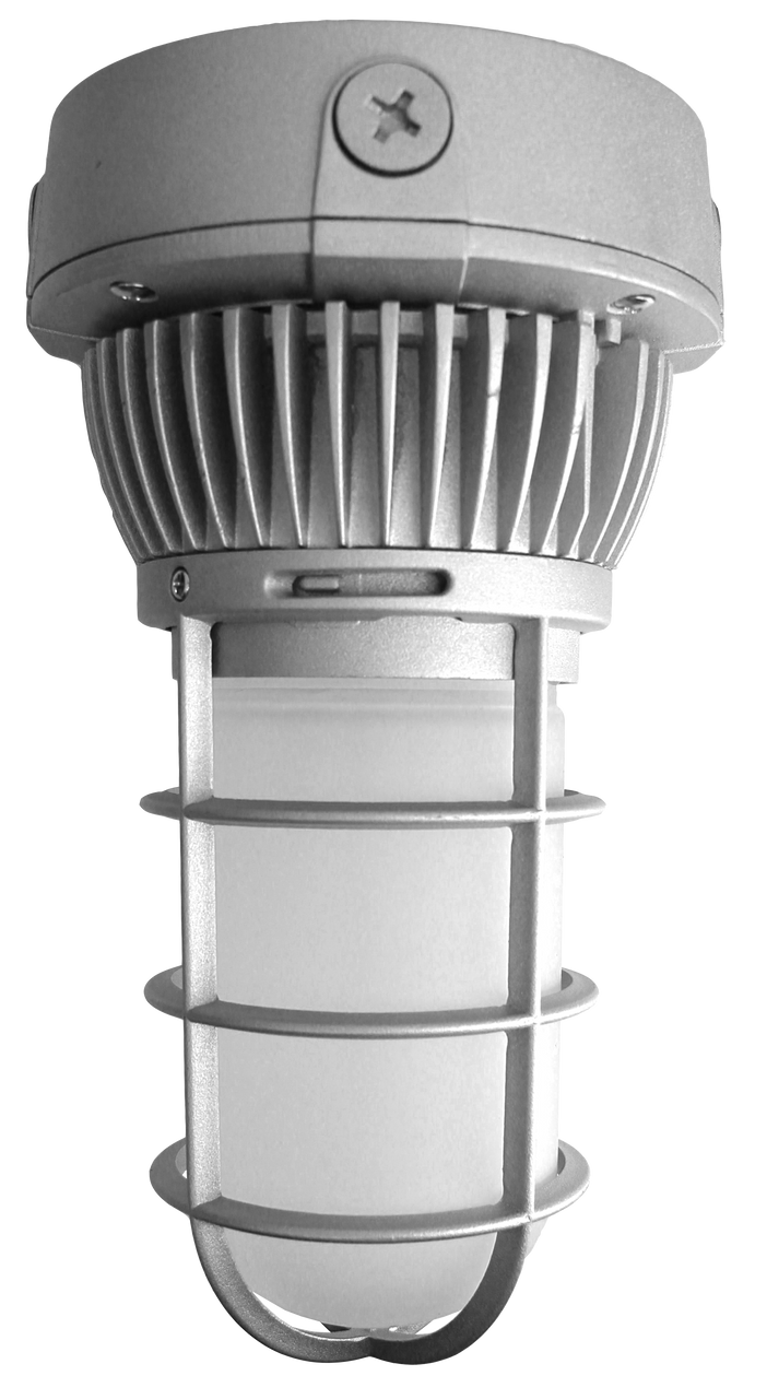 LED Universal Mount Vapor Tight - 12 Watt - 900 Lumens - 3000K Soft White - 120-277V - Gray Finish - Ceiling, Wall or Conduit Mount