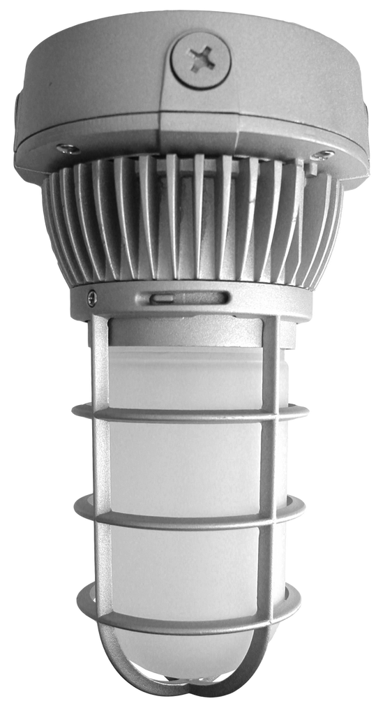 LED Universal Mount Vapor Tight - 12 Watt - 900 Lumens - 3000K Soft White - 120-277V - Gray Finish - Ceiling, Wall or Conduit Mount