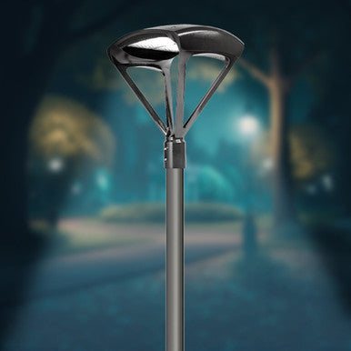 LED Modern Pole Lights - Integrated LED Post Light Fixtures In Bronze - Choose Your Wattage