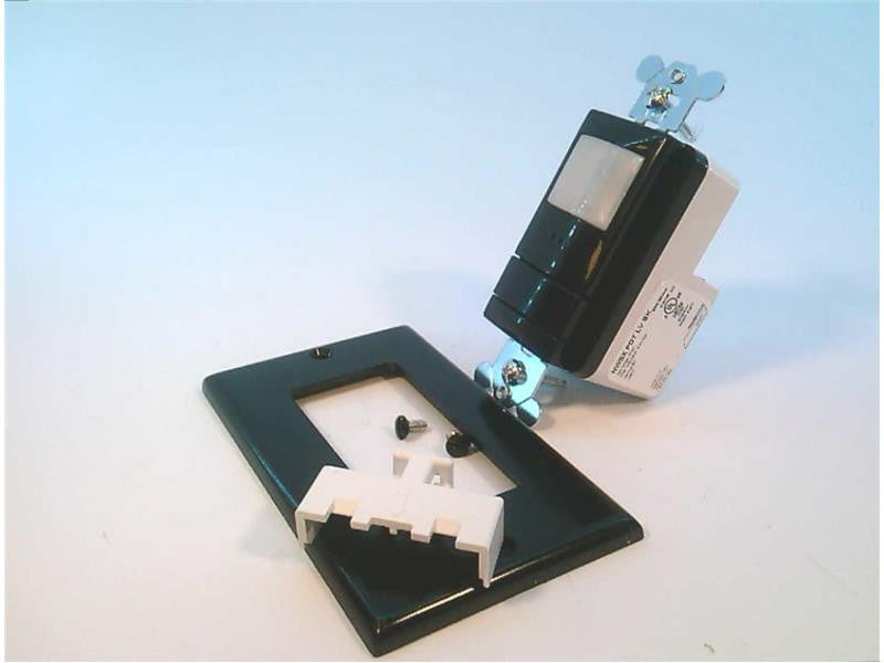 Wall Switch Sensor, Passive Dual Technology, Low Voltage, Raise/Lower Dimming, Black