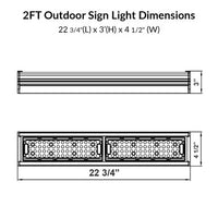 LED Sign Light - 2 Foot - 50 Watts - 3000K Soft Light - 120-277V - Black Finish