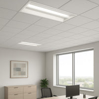 LED Edge-lit Wing Troffers - Modern Commercial Drop Ceiling Lighting - Choose Your Size