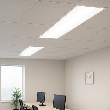 Curved Indirect LED Troffer - Multiwatt 30W/40W/50W - Max 6250 Lumens - 2X4 Foot - Color Tunable 35K/40K/50K - Aperture Optics - Standard Drop Ceiling Mount - 120-277V