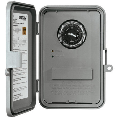 Auto Voltage Time Switch 24-Hour Electromechanical, 40A, SPDT/DPDT, Auto-Voltage, NEMA 3R Outdoor Plastic Enclosure