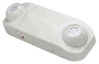 2 Lamp Emergency Fixture, White, 120/277V, With LED Ultra bright MR-16 lamps