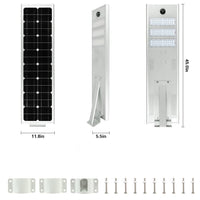 Solar LED Dusk to Dawn Pole Light - 100 Watt - 10,000 Lumens - With Clamp and Arm Mounting