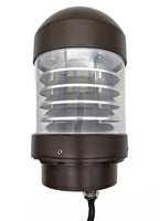 LED Bollard Light with Louver Reflector and Dome Head - Watt Selectable 12/16/22W - Color Selectable 30K/40K/50K - Bronze Finish