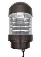 LED Bollard Light with Louver Reflector and Dome Head - Watt Selectable 12/16/22W - Color Selectable 30K/40K/50K - Bronze Finish