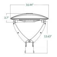LED Adjustable Swivel Post Light - 100/80/60 Watt - Up 12000 Lumens - Color Selectable 30K/40K/50K - 120-277V - Dark Bronze - Fits Up to 2.5 Inch Pole Top
