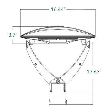 LED Adjustable Swivel Post Light - 100/80/60 Watt - Up 12000 Lumens - Color Selectable 30K/40K/50K - 120-277V - Dark Bronze - Fits Up to 2.5 Inch Pole Top