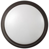 16 Watt LED Disk Ceiling Light - 10 Inch Round - 1200 Lumens - Color Selectable 30K/40K/50K - 120V - Bronze Finish - Dimmable