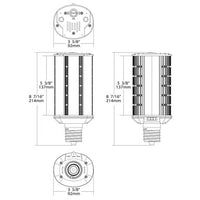 LED Corn Wall Pack Bulb - 20/30/40 Watt Selectable - Wall Pack Retrofit - Up To 6000 Lumens - Color Selectable 30K/40K/50K - 120-277V - E39 Mogul Base - Ballast Bypass