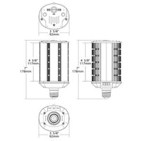 LED Corn Wall Pack Bulb -Watt Selectable 10/20/30W Wall Pack Retrofit - Up To 4500 Lumens - Color Selectable 30K/40K/50K - 120-277V - E26 Medium Base - Ballast Bypass