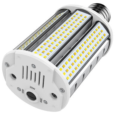 LED Corn Wall Pack Bulb -Watt Selectable 10/20/30W Wall Pack Retrofit - Up To 4500 Lumens - Color Selectable 30K/40K/50K - 120-277V - E26 Medium Base - Ballast Bypass