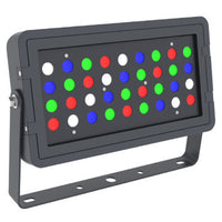 RGBW Color Changing LED Flood Light Black Square Fixture 96W App Controlled