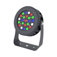 RGBW Color Changing LED Flood Light Black Round Fixture 72W App Controlled