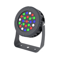 RGBW Color Changing LED Flood Light Black Round Fixture 72W App Controlled