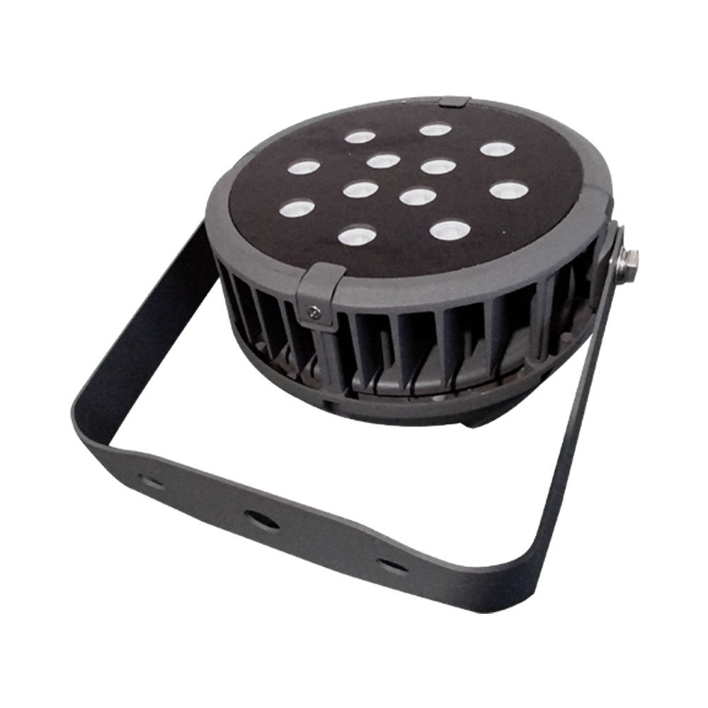 RGBW Color Changing LED Flood Light Black Round Fixture 72W App Controlled