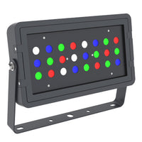 DMX512 Compatible RGBW Color Changing Flood Light Black Square Fixture 72W