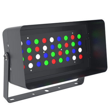 DMX512 Compatible RGBW Color Changing Flood Light Black Square Fixture 72W With Full Glare Shield