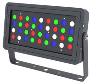 DMX512 Compatible RGBW Color Changing Flood Light Black Square Fixture 96W