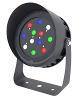 DMX512 Compatible RGBW Color Changing Flood Light Black Round Fixture 36W With Half Glare Shield